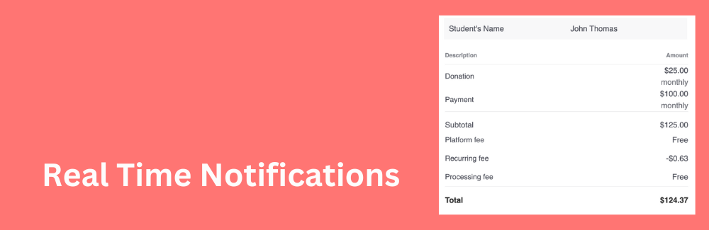 Real-time transaction alerts and notifications